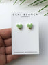 Mint Green Heart Studs | Elegant Handmade Earrings | Art & Soul