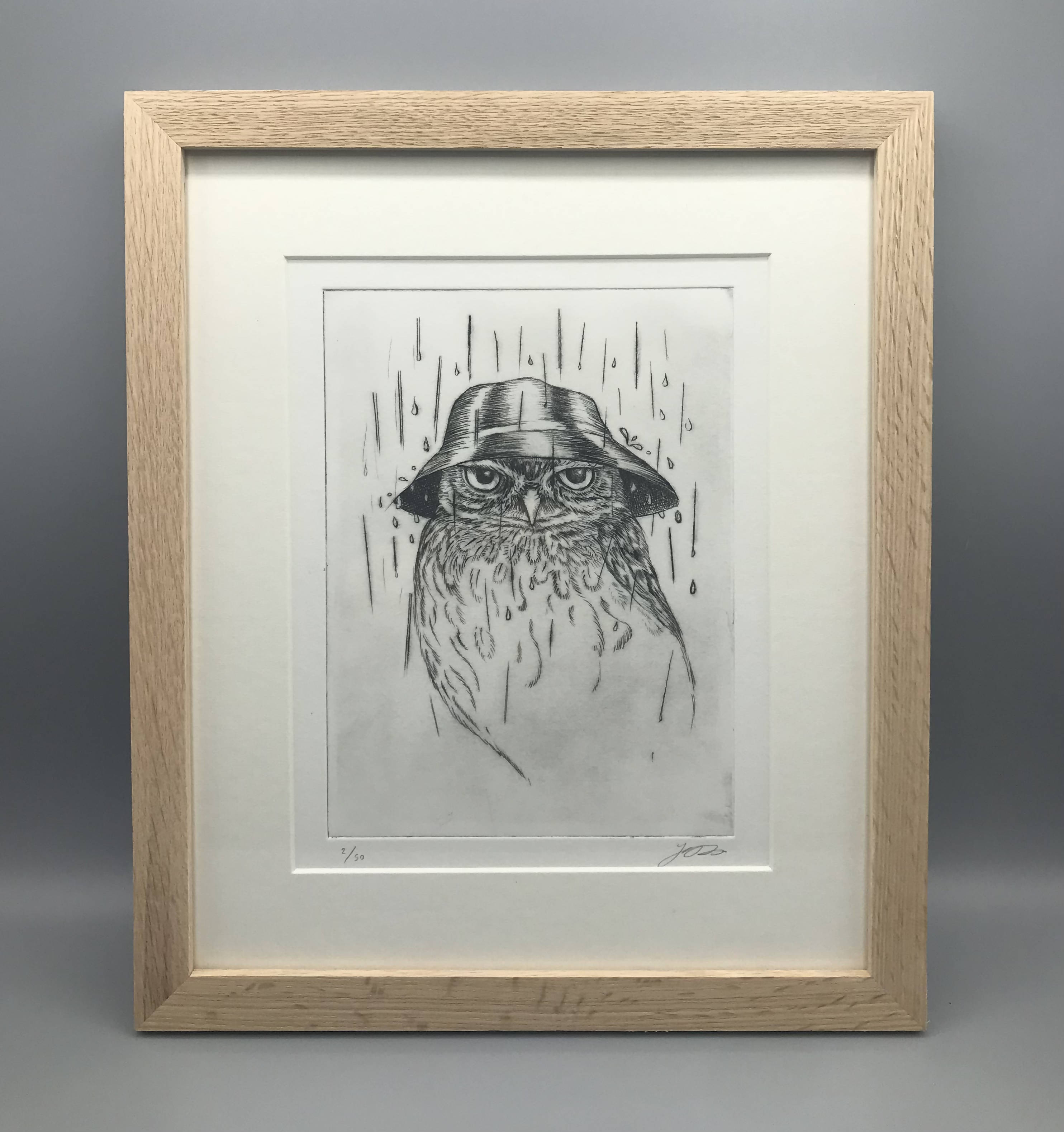 Under The Weather - Framed Copper Plate Engraving by Jenny Davies