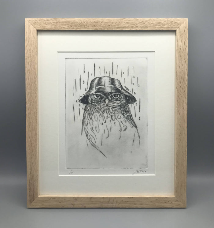 "Under The Weather" - Framed Copper Plate Engraving by Jenny Davies