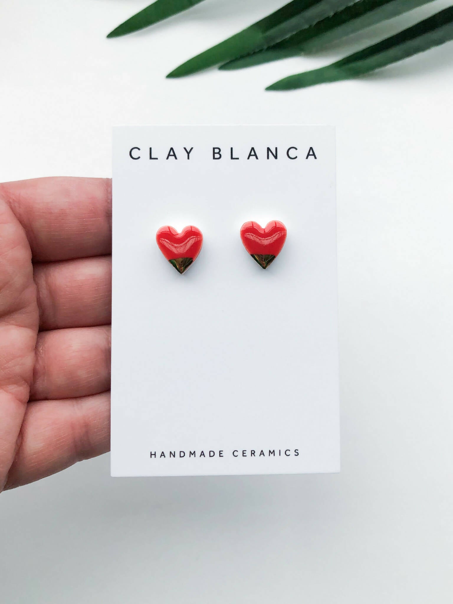 Red Heart Studs - Cute Handmade Earrings | Art & Soul