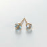 Gold filled gemstone claw setting stud earrings