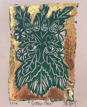 Green Man: Limited Edition Linocut Print