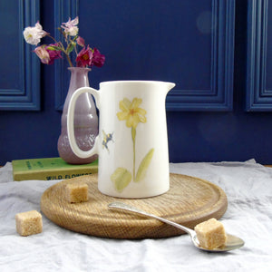Bone china bee and spring flower half pint jug