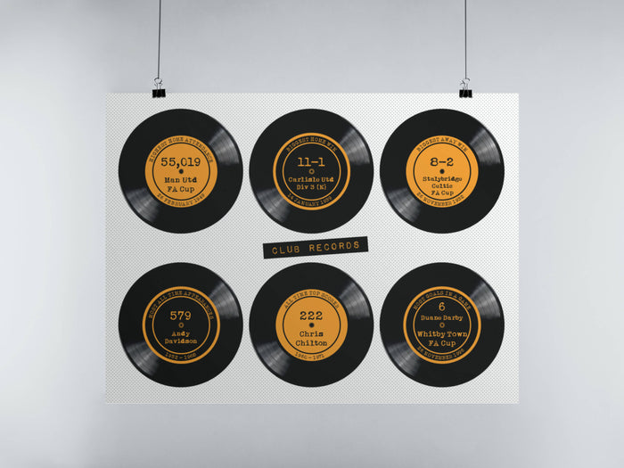 Hull City - inspired CLUB RECORDS - Art Print in Team Colours