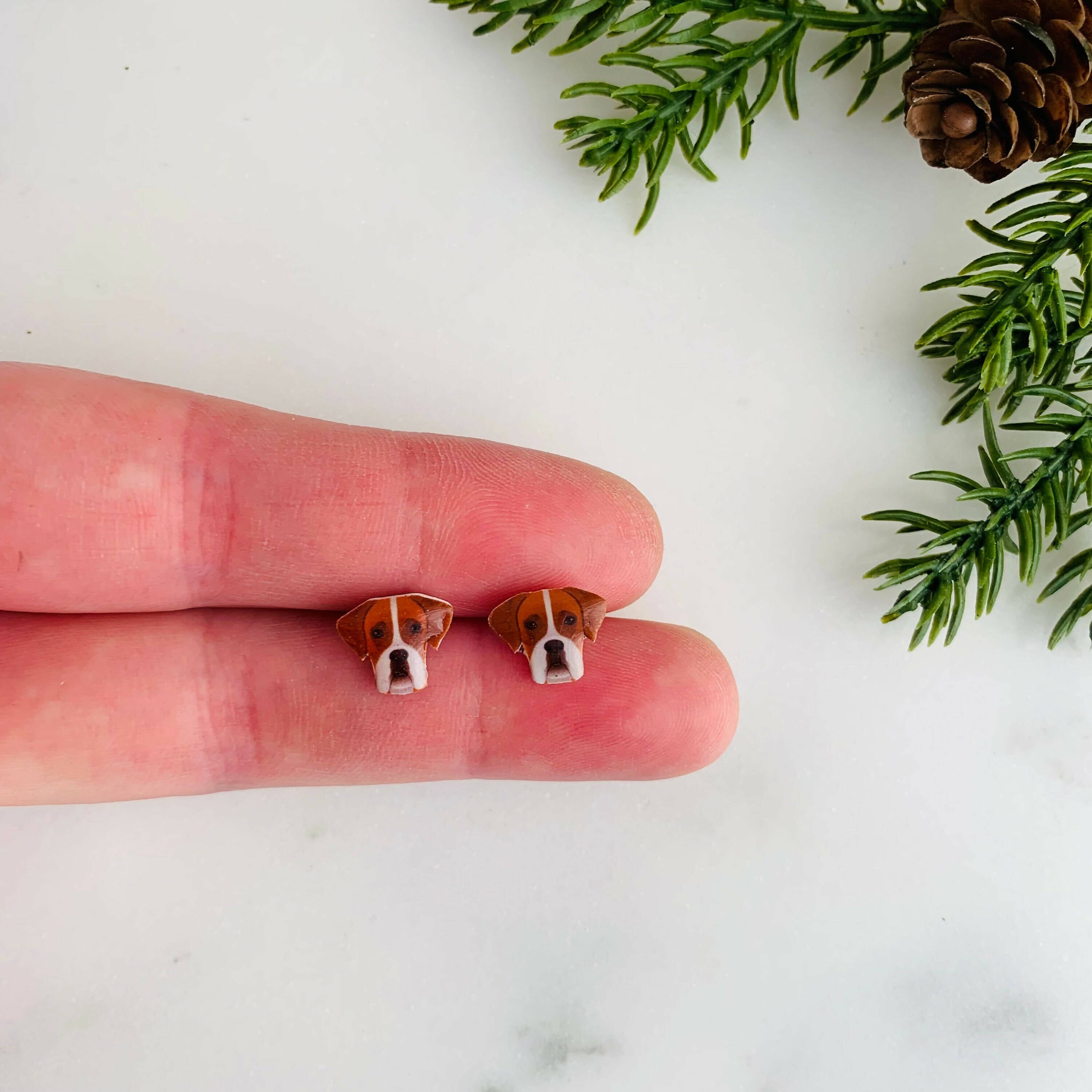 Boxer Dog Stud Earrings