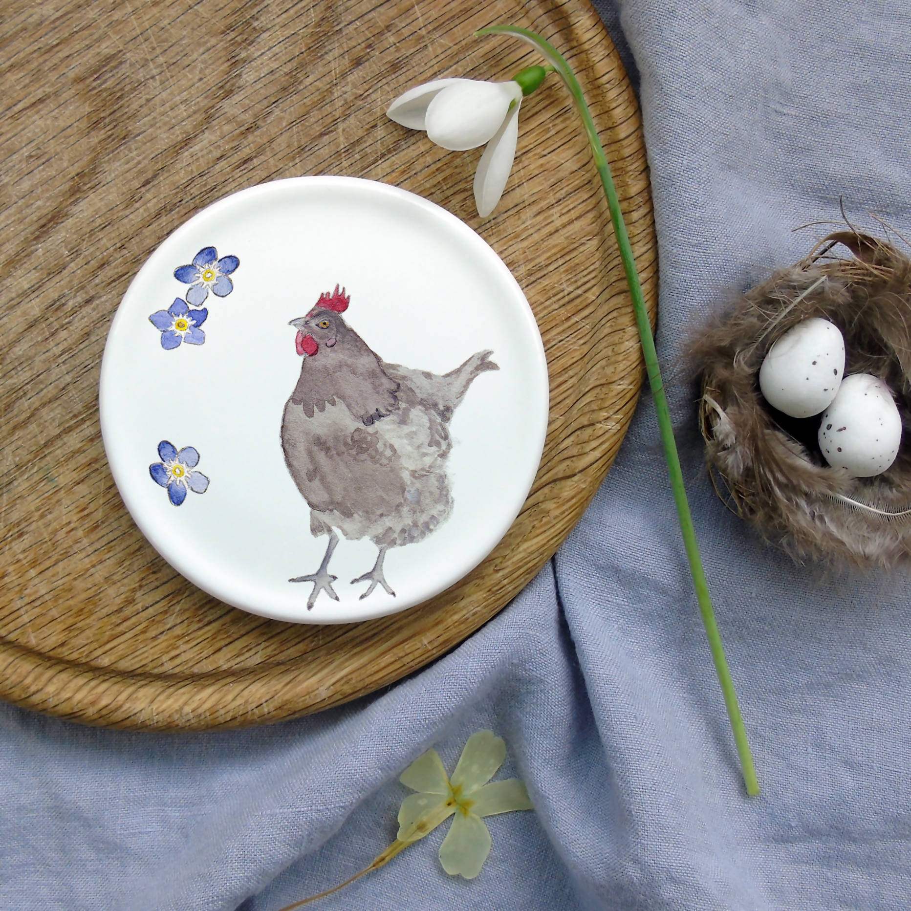 Bone China Hen Coasters