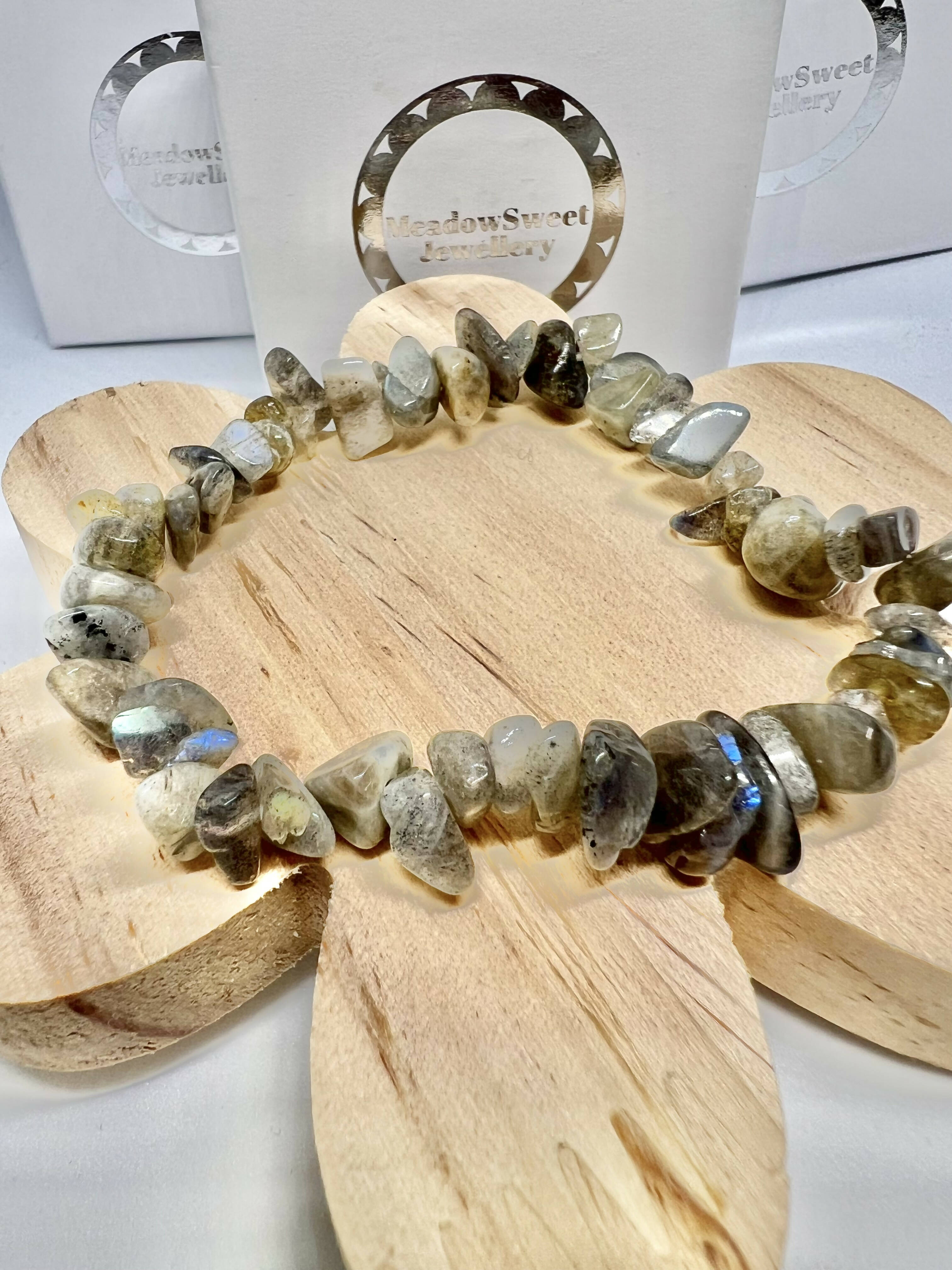 Labradorite chip bracelet