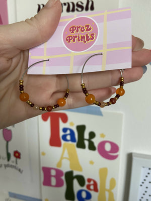 Orange agate earrings