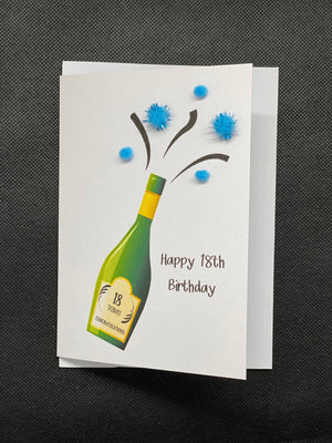 Happy 18th Birthday - Pom Pom greeting card