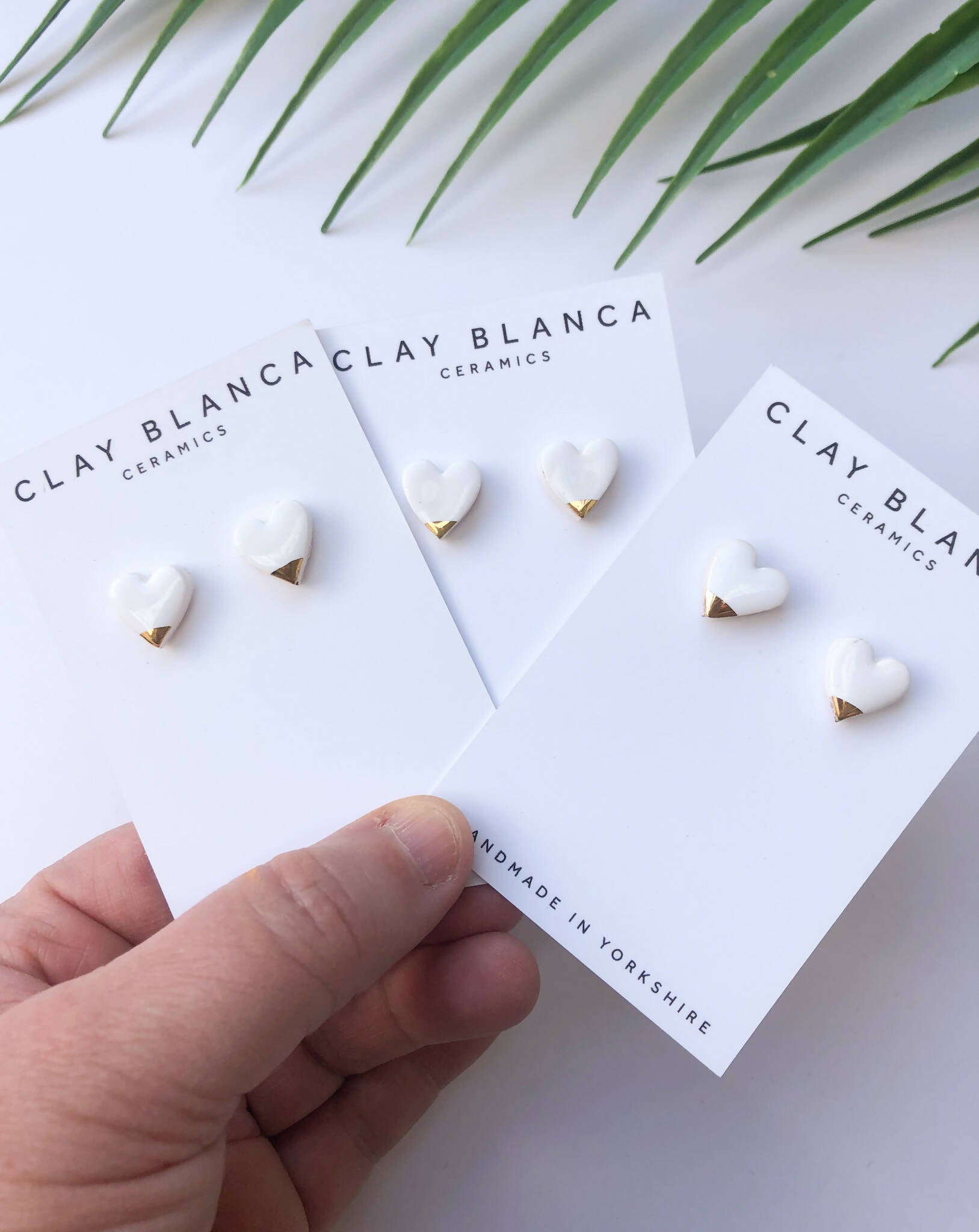 White Heart Studs