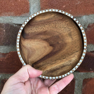 Hand painted wooden trinket tray
