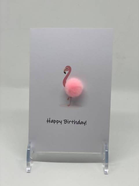 Happy Birthday Flamingo - Pom Pom greeting card