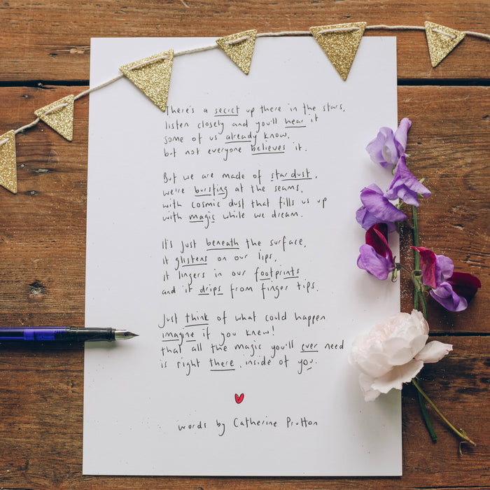 Stardust handwritten poem
