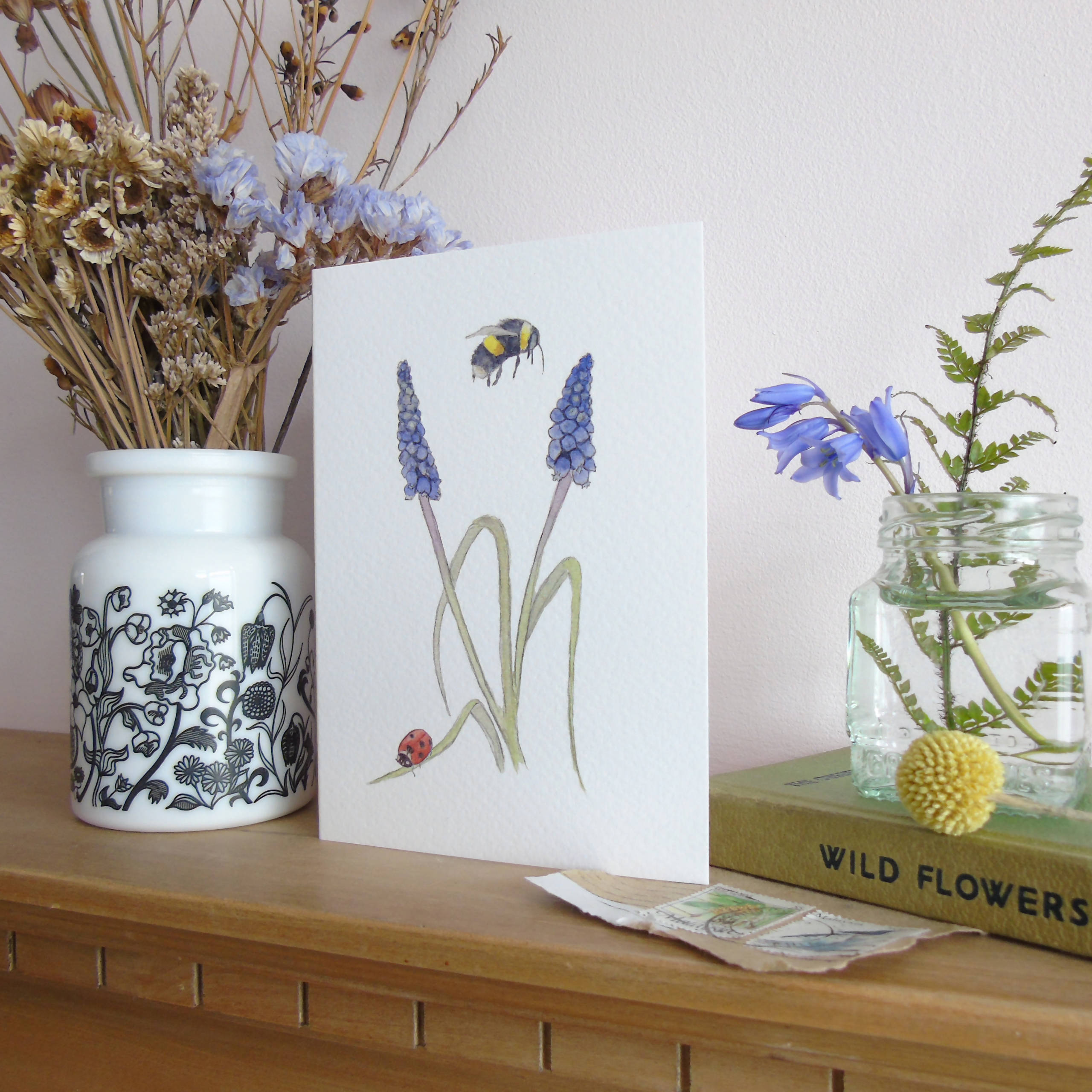 Ladybird and Muscari Card