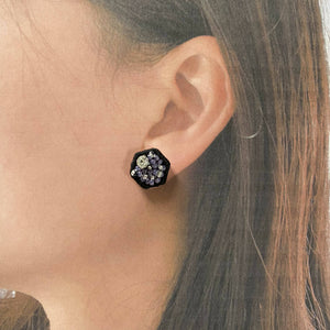 Crystal Embroidery Earrings {Hexagon}