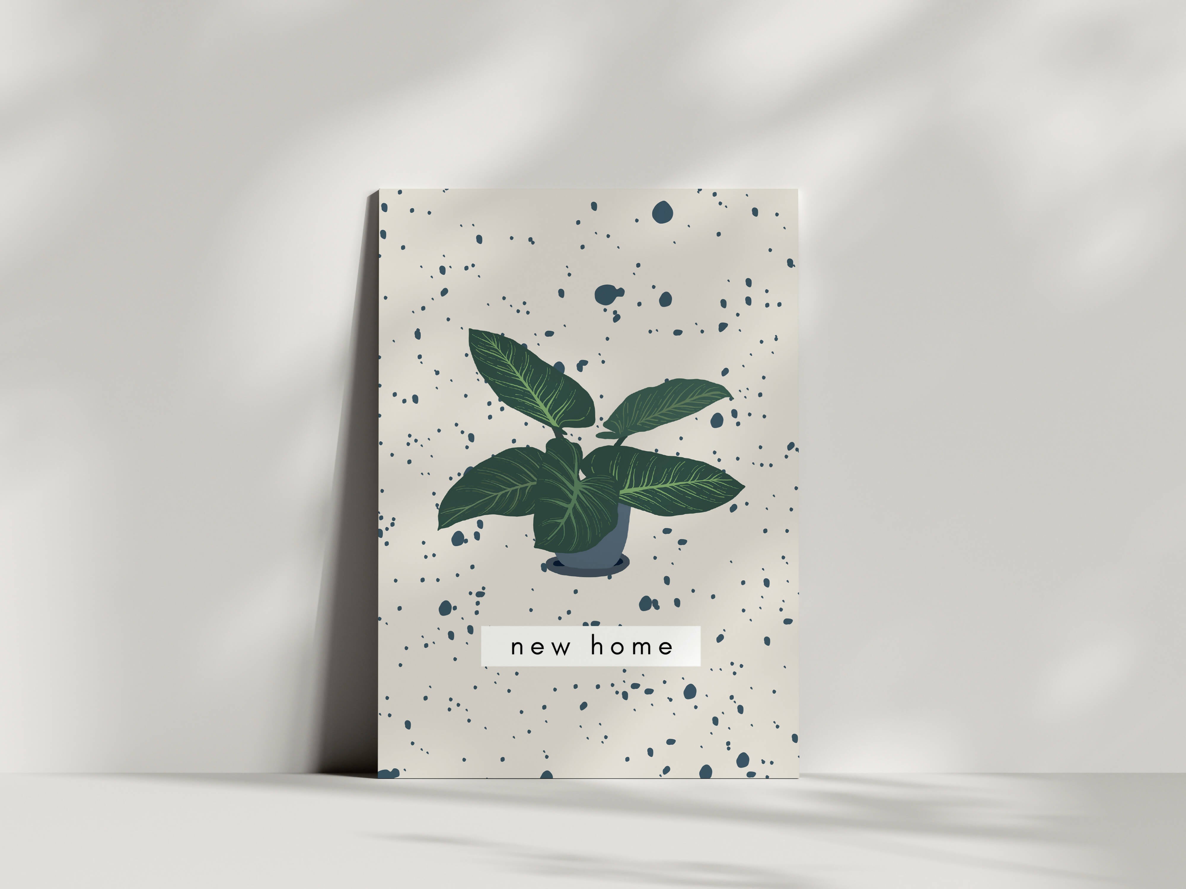 New Home Card with Houseplant