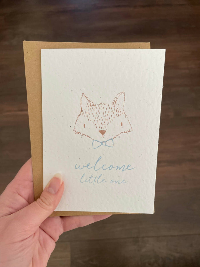 Welcome Little One Fox Card