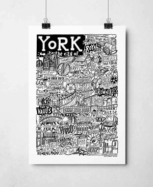 York Landmarks Print