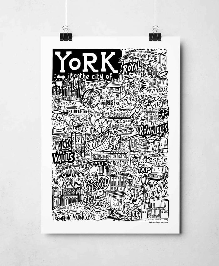 York Landmarks Print