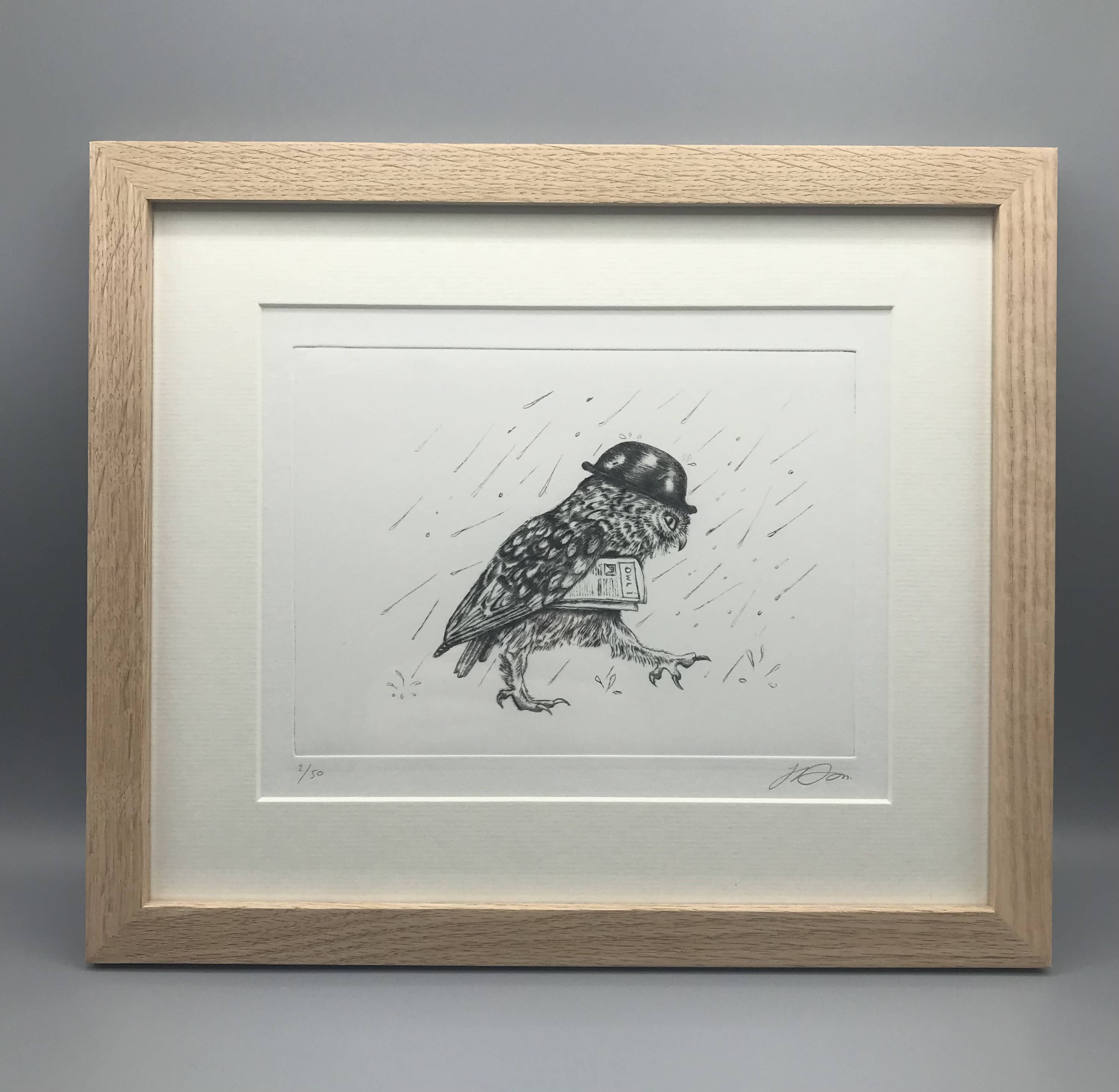 Monday Morning - Framed Copper Plate Engraving by Jenny Davies