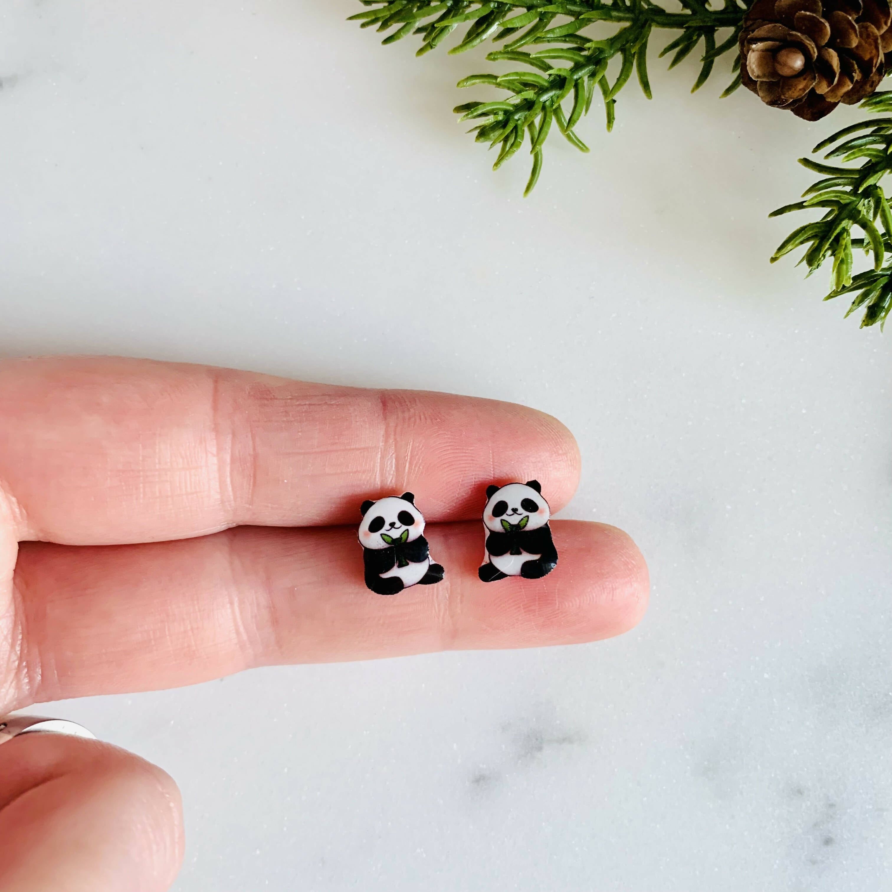 Sitting Panda Stud Earrings