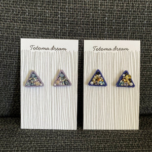 Crystal Embroidery Earrings {Triangle}