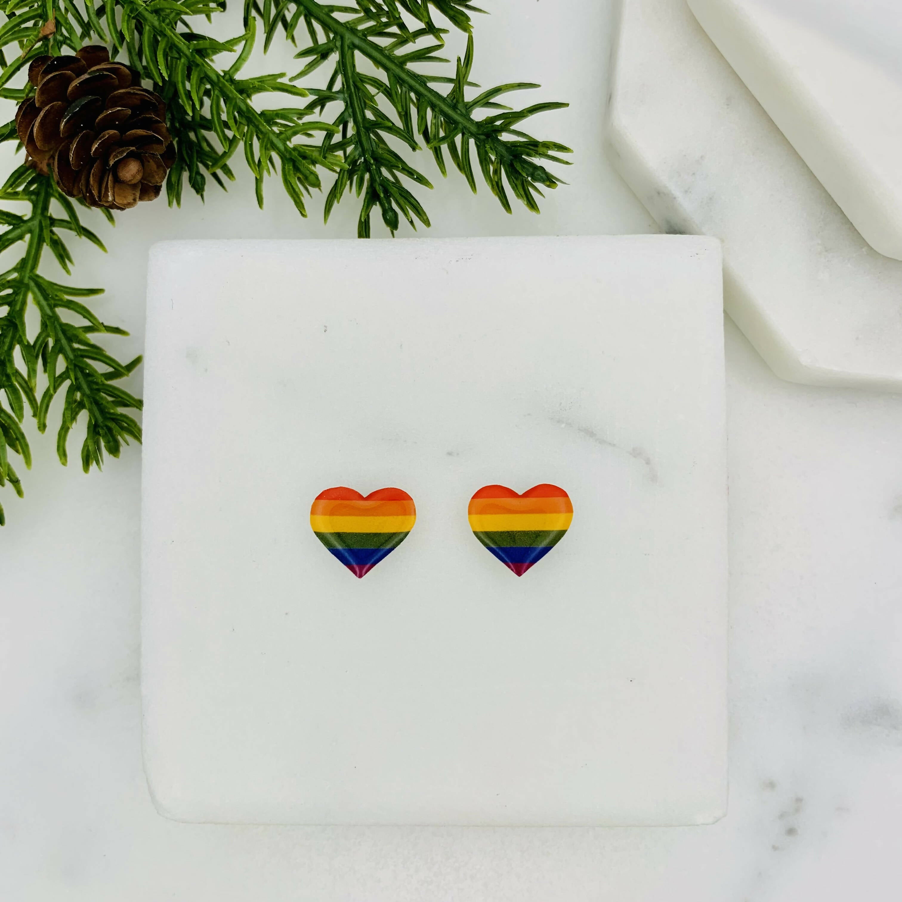 Pride LGBT Heart Stud Earrings