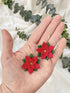 Poinsettia Clay Earrings