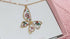 Butterfly Real Flower Necklace Gold Plated