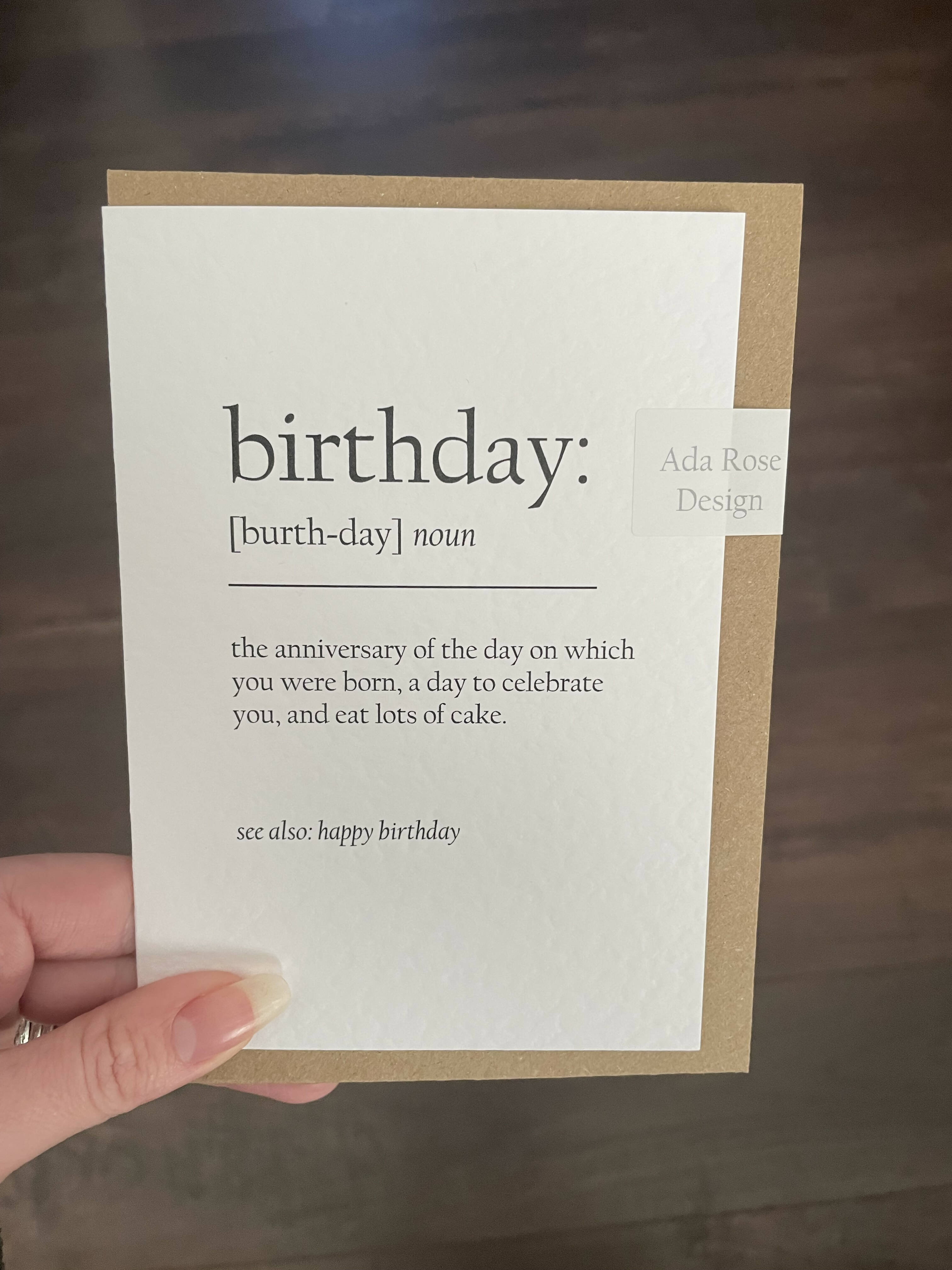 Birthday Definition Card