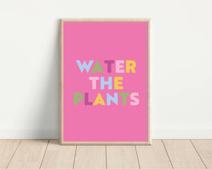 Water The Plants Print Coral A5 Size