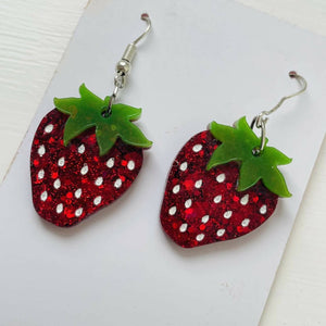 Sparkly Strawberry Earrings