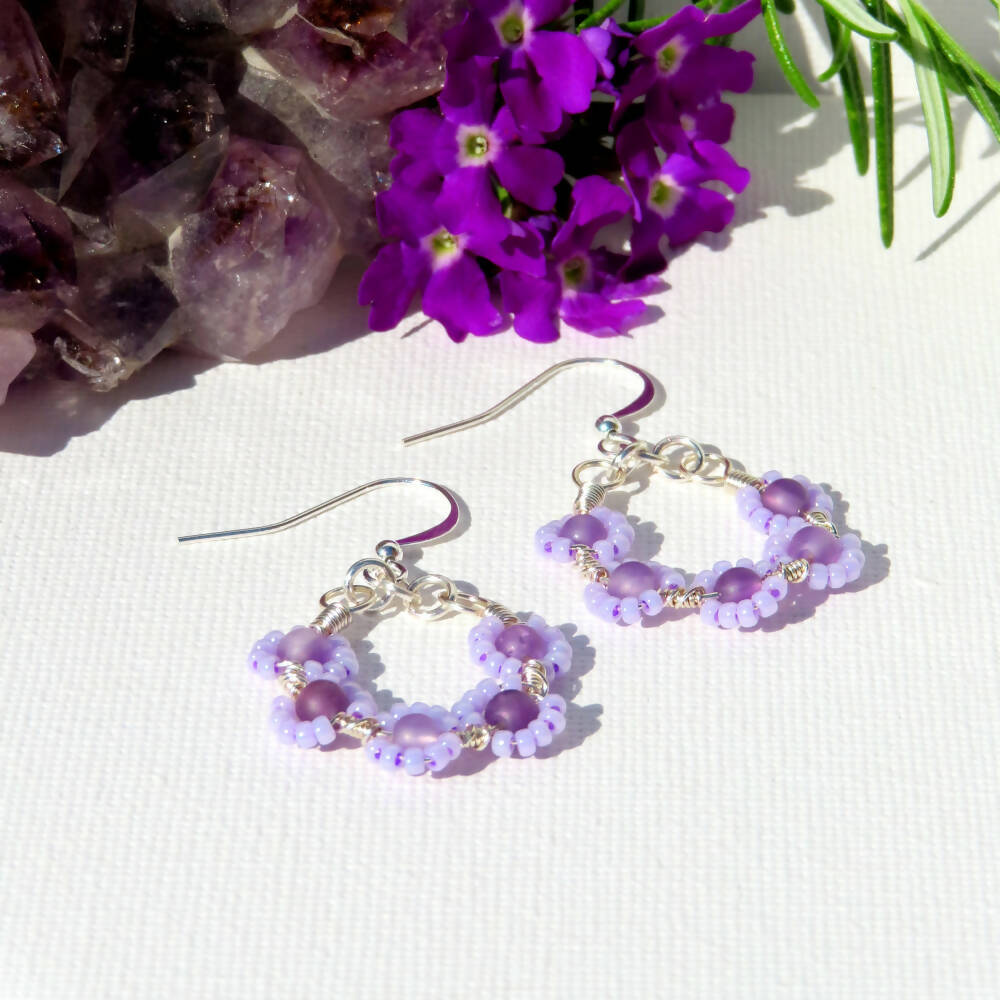 Amethyst Dainty Bouquet Earrings