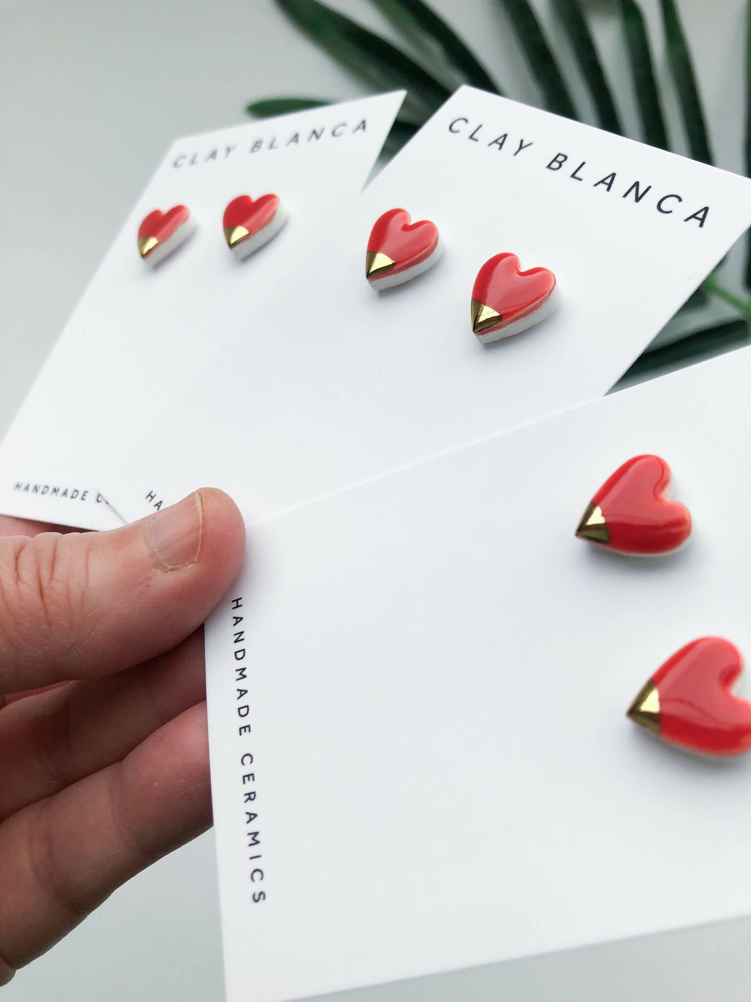 Red Heart Studs - Cute Handmade Earrings | Art & Soul