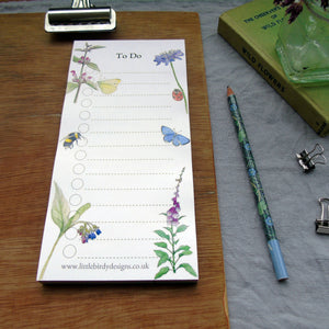 Wild Flower To Do List Notepad