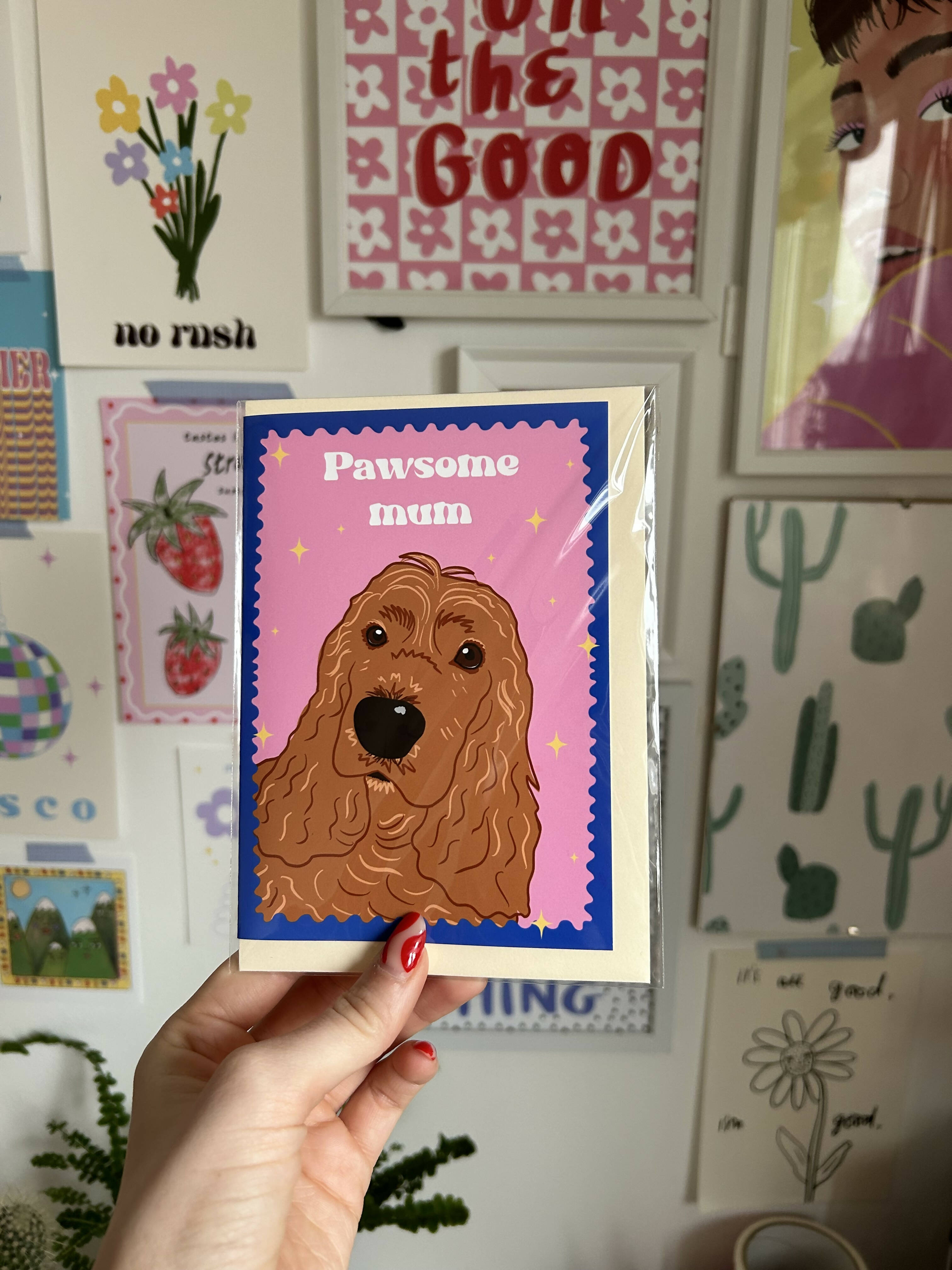 Pawsome Mum Pink Cocker Spaniel Card