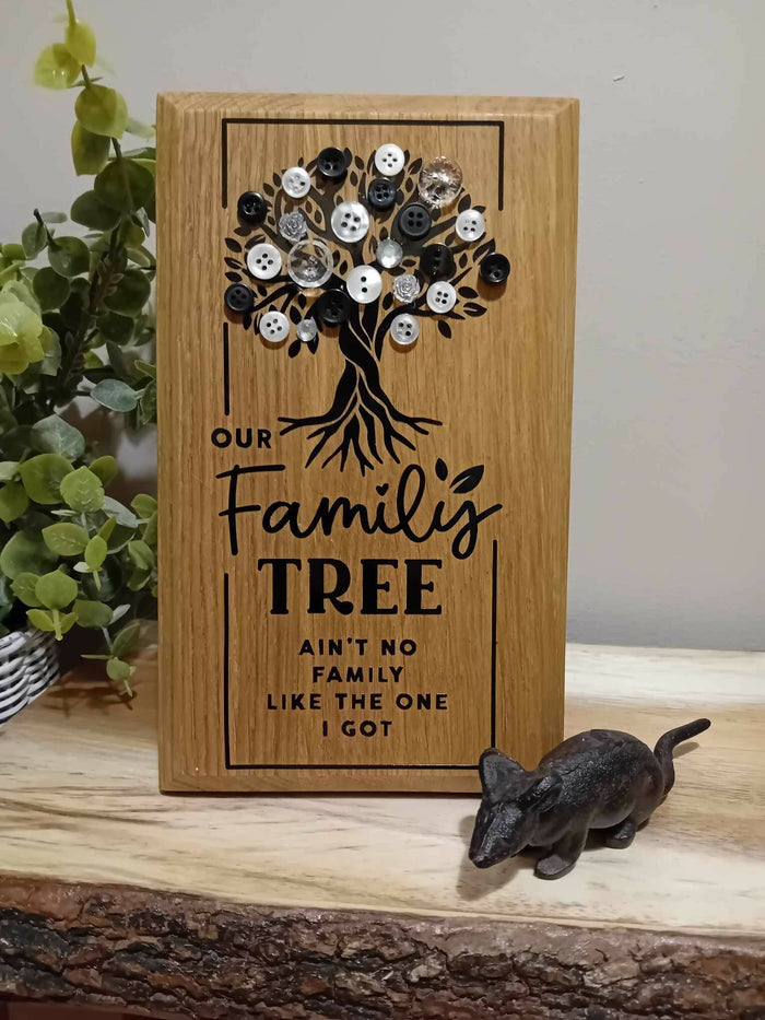 Our family tree oak wood sign