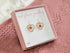 Red Real Pressed Flower Heart Earrings Gold Plated