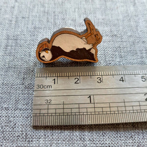 Puffin Wooden Pin Badge
