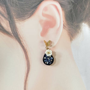 Butterfly Stud Crystal Embroidery Earrings