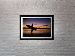 Surfer, Playa Grande - Limited run 80 x 60 cm Black Framed Print