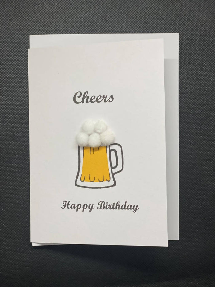 Happy Birthday Beer - Pom Pom greeting card