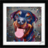 ROTTWEILER DOG COLOUR SPLASH FRAMED ARTWORK.