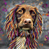 Colour Splash Spaniel Dog Mounted Artwork | Art & Soul