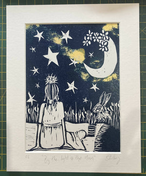 By The Light of the Moon: Linocut Print