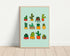 Cacti Collection Print A5 Size