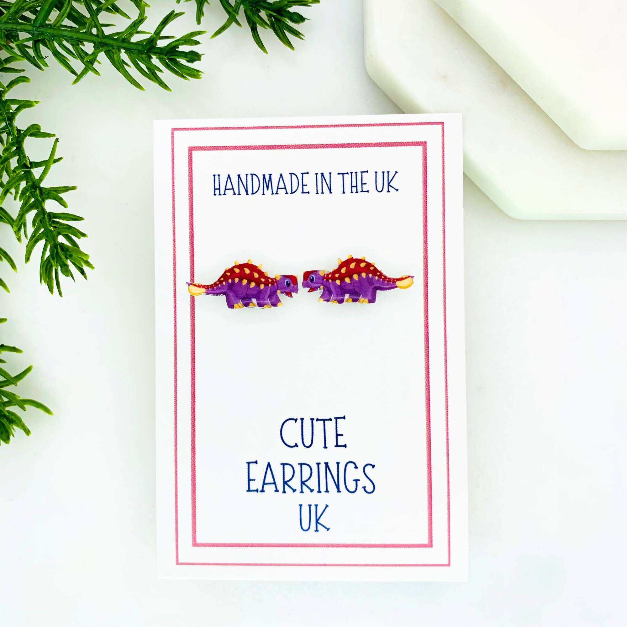 Ankylosaurus Dinosaur Stud Earrings