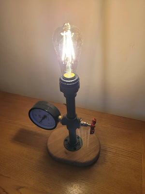Oak Industrial Lamp with vintage bulb - 1039