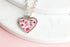 Pink Queen Anne’s Lace Tiny Heart Necklace Silver Plated