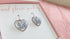 Forget Me Not Big Heart Earrings Silver Plated